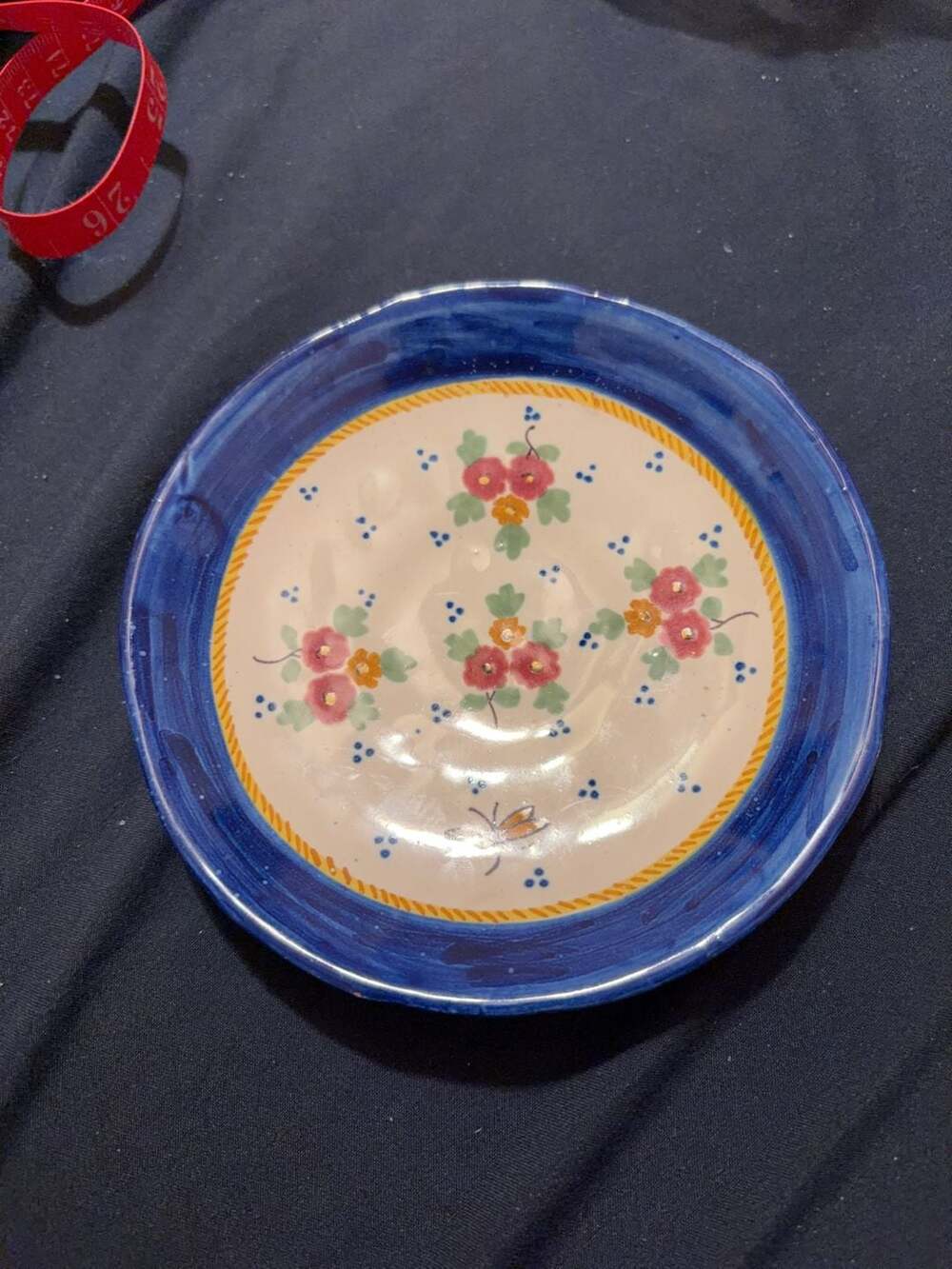 S.P. Hand Painted Floral Ceramic Small Plate